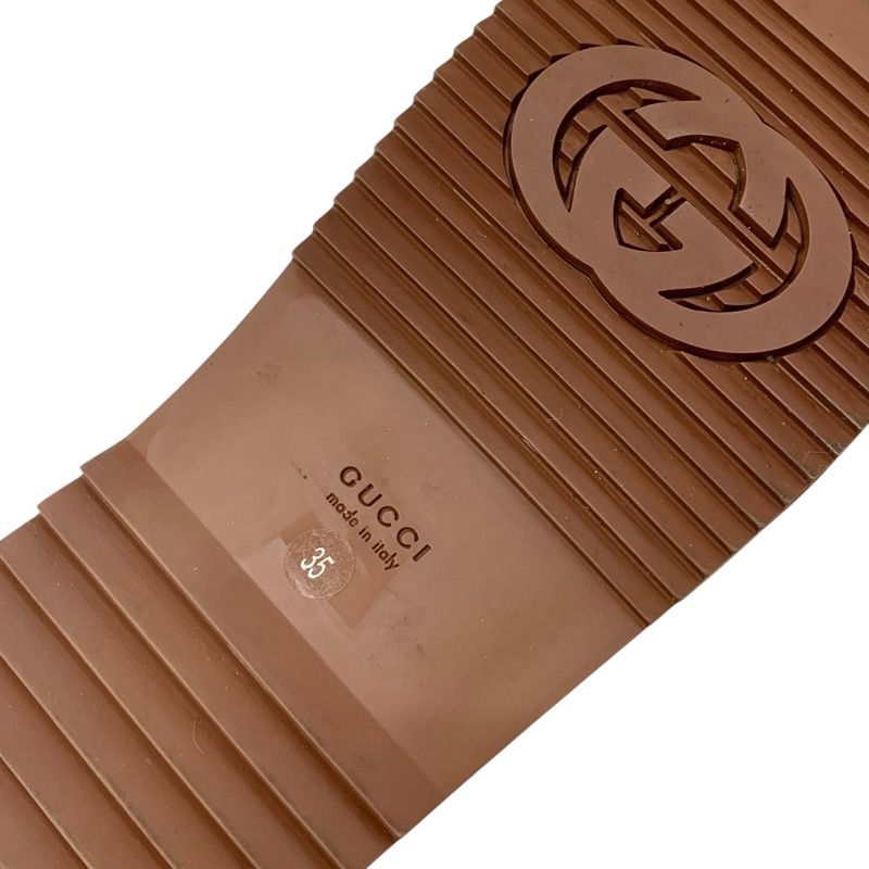 Gucci Sandals Shoes Leather Brown Logo Velcro