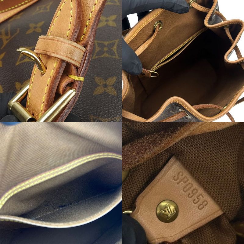 Louis Vuitton Backpack Sac Backpack Montsourismm M51136 Monogram Leather Gold