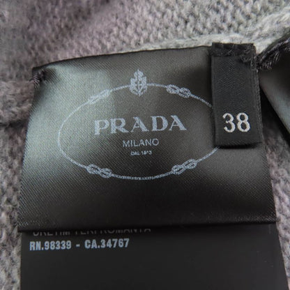 Prada 2021 P24m2h Virgin Wool Cashmere Blend Logo Design Long Sleeve Knit Top