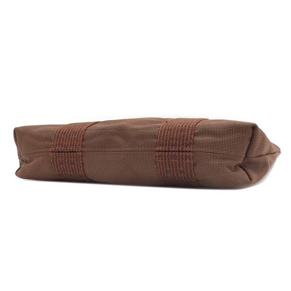 Hermes Tote Bag Her Line Cabas Canvas Brown Silver Hardware Brown