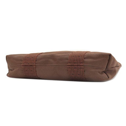 Hermes Tote Bag Her Line Cabas Canvas Brown Silver Hardware Brown