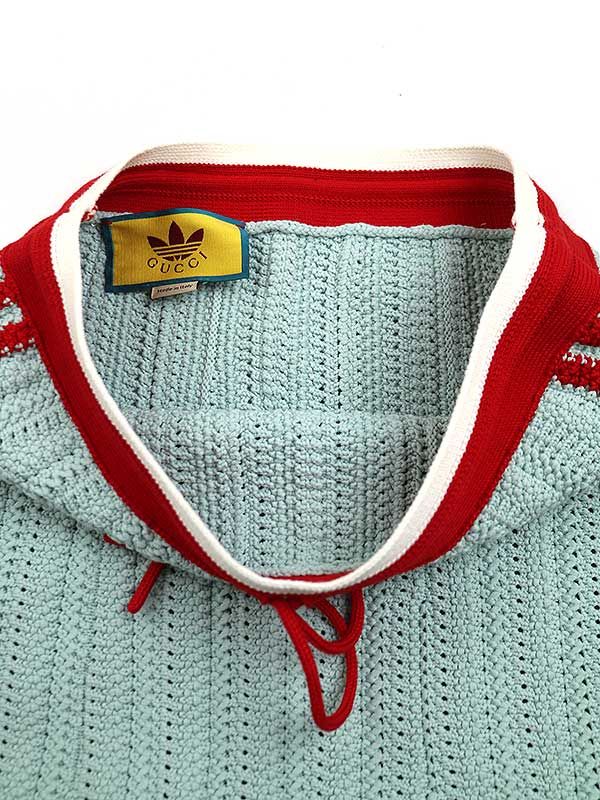 Gucci×adidas 3-Line Logo Low Gauge Knit Skirt Blue XS