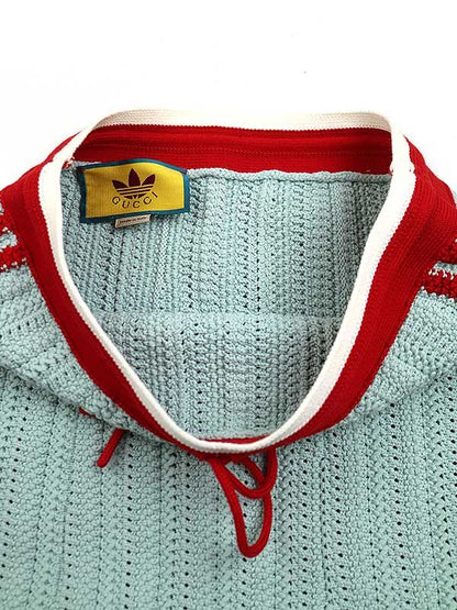 Gucci×adidas 3-Line Logo Low Gauge Knit Skirt Blue XS