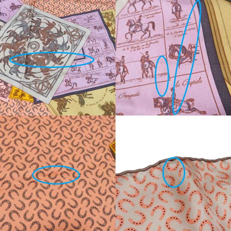 Hermes Carre 90 Scarf Cheval Sur Mon Carre 100% Silk Pink Accessory