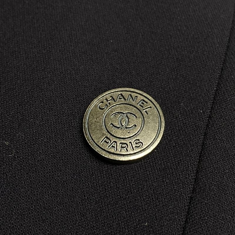 Chanel Jacket Size 40 M Ladies P08873 Black Long Sleeves/shoulder Pads/fall/wint
