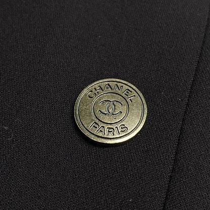 Chanel Jacket Size 40 M Ladies P08873 Black Long Sleeves/shoulder Pads/fall/wint