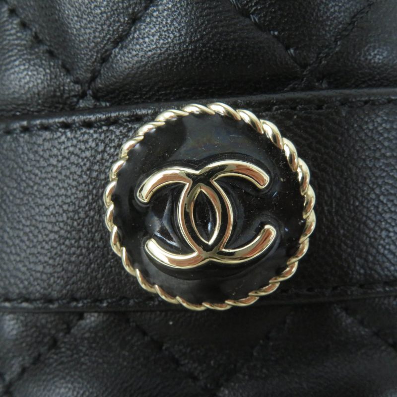 CHANEL 23B G45122 Coco Mark Matelasse Leather Patent Leather Flat Pumps Ballet