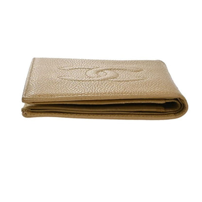 Chanel Wallet Folded Caviar Skin Beige 62kb036