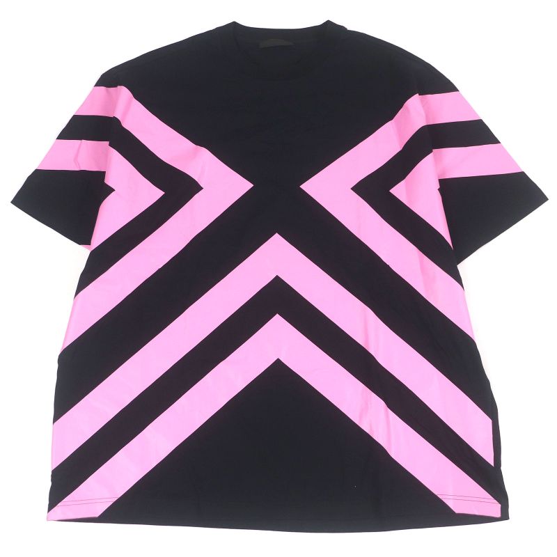 Prada 2021 Ujn741 100% Cotton Triangle Logo Oversized Short Sleeve T-shirt Cut