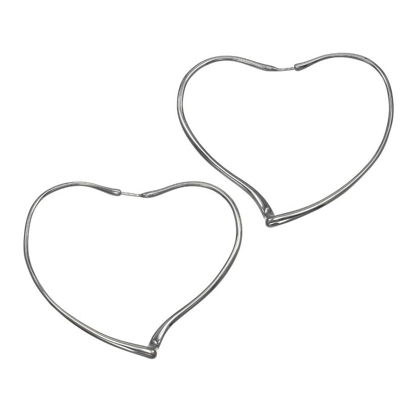 Tiffany & Co Open Heart Large Hoop Silver 925 Ladies 11g Earrings