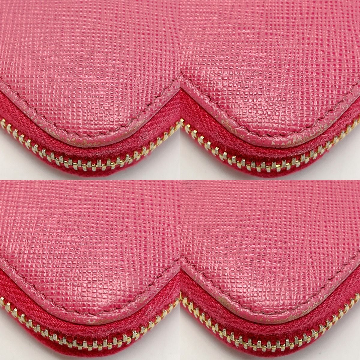 Prada Portafoglio Lampo Gold Zipper 1ml506 Pink Wallet Ladies