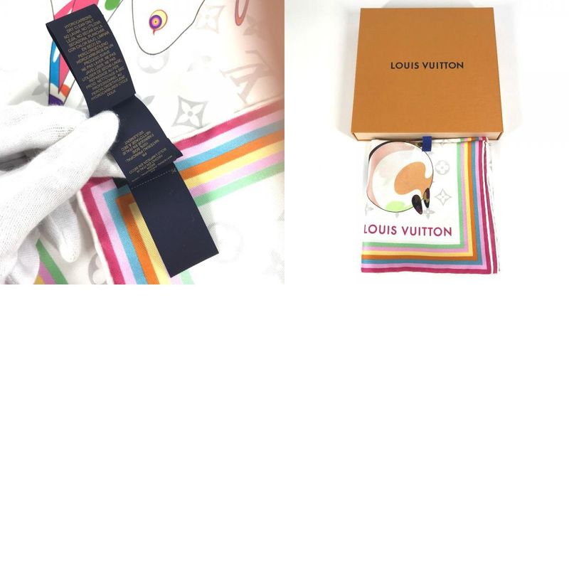 Louis Vuitton Scarf Monogram Superflat Characters Square 70 M96273 Silk Bronze