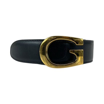Gucci G Buckle 60cm (2362in)/24" Black Gold Hardware Leather 036 194 0956 Belt