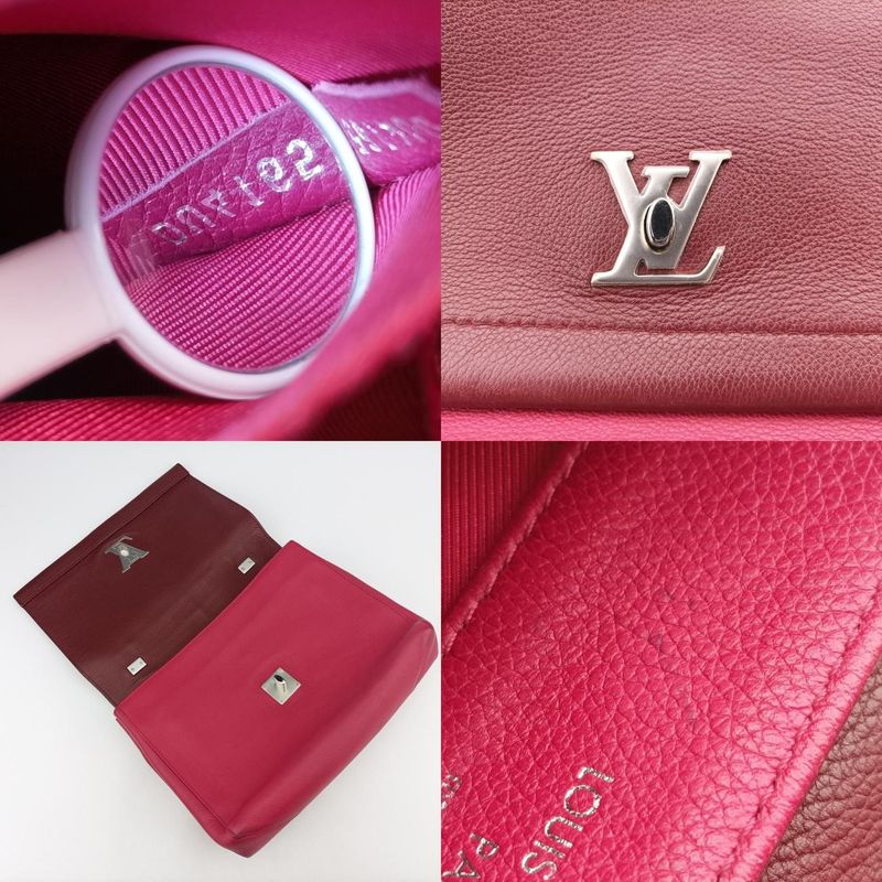 Louis Vuitton Lock Me II Pink And Wine Redleather Du4165