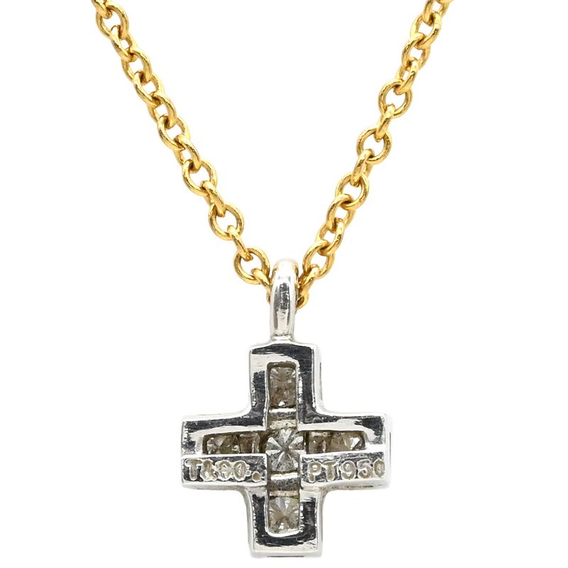 Tiffany & Co Tiffany & Co Necklace Cross Pendant Diamond Pt950 (Top) 18k Yellow