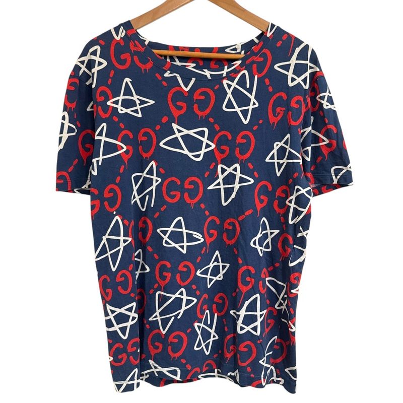 Good Gucci Michele Period All Over Pattern Short Sleeves Ghost T-Shirt Cut and