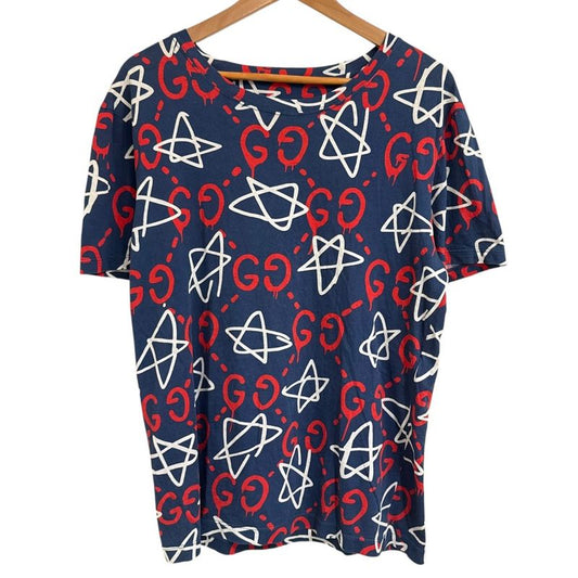 Good Gucci Michele Period All Over Pattern Short Sleeves Ghost T-Shirt Cut and