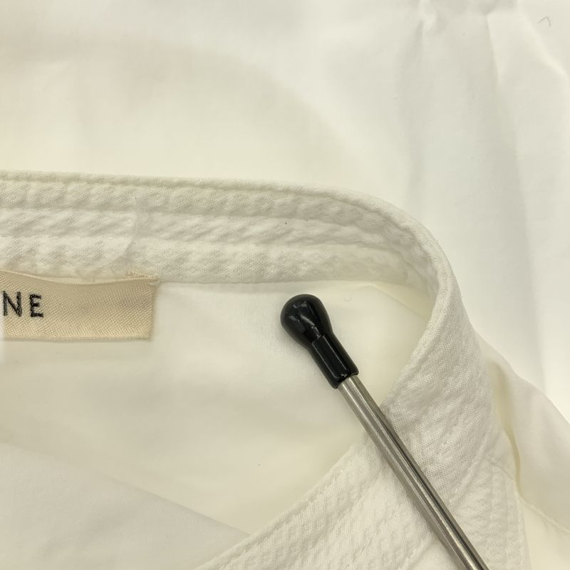 Celine - Phoebe Period Band Collar Tuxedo Shirt - 34 - White - Women's