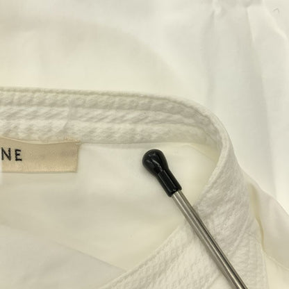 Celine - Phoebe Period Band Collar Tuxedo Shirt - 34 - White - Women's