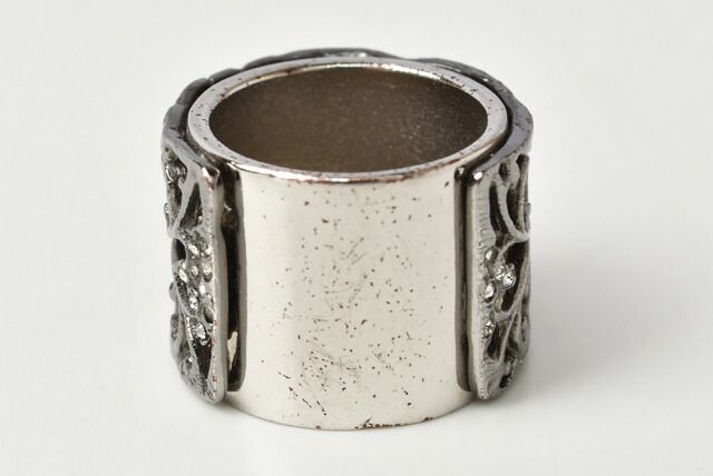 Chanel Ring Chanel Coco Rings Rhinestone Pearl Gunmetal Size 13