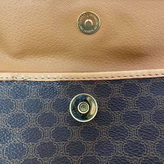 Celine Pouch Ec21594 Brown Macadam PVC Leather