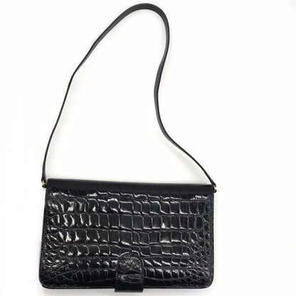 Gucci Croco Vintage Shoulder Bag Combination Black