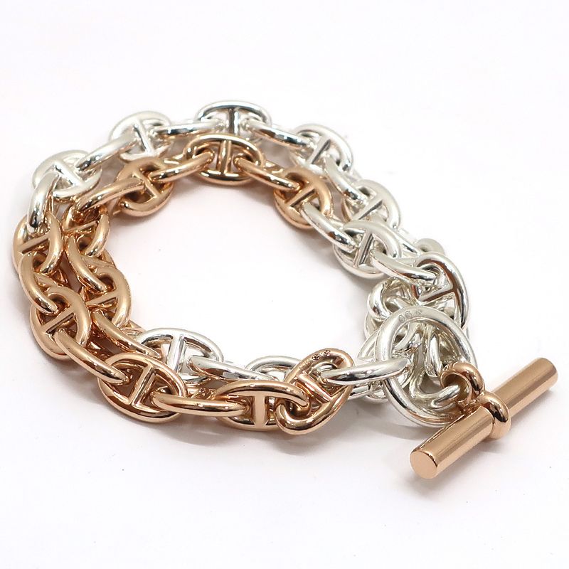 Unused Hermes Chaine D'ancre PM Double Tour Bracelet 43 Frames 18K