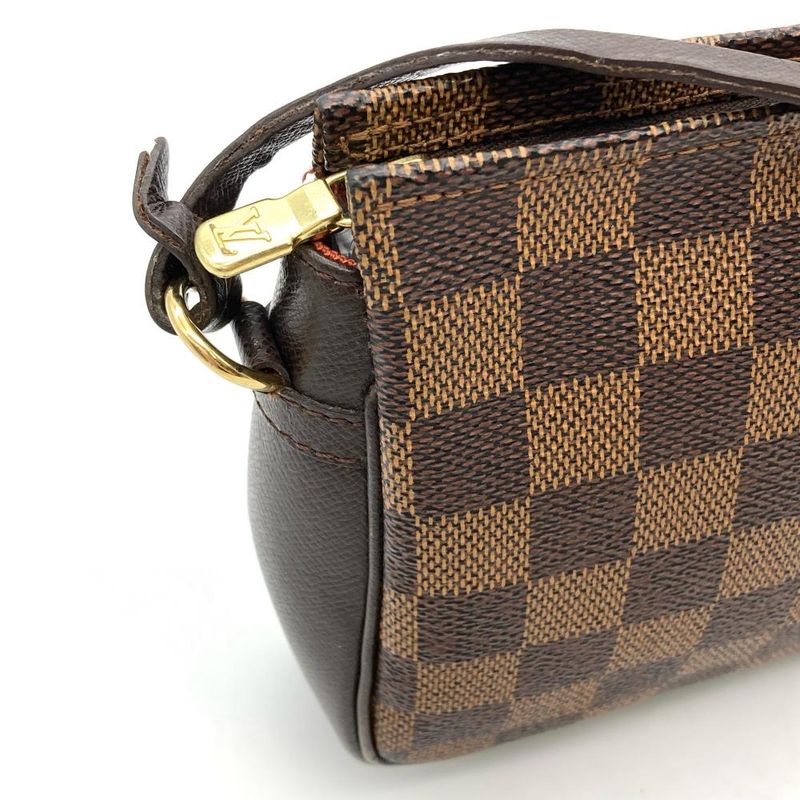 Louis Vuitton Trousse Makeup Pochette Hand Pouch Damier Ebène N51982 Brown