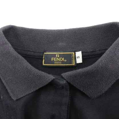 Fendi Sleeveless Zucca Cotton Black Women's Polo Shirt