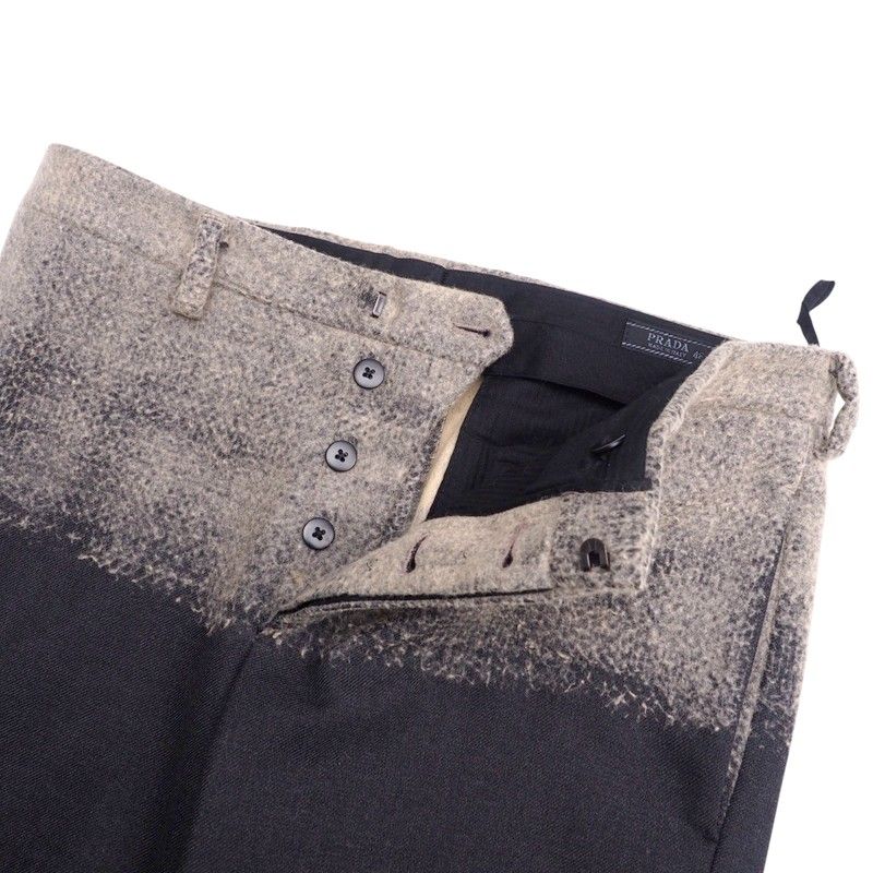 Prada Pants Size 46 Button Fly Wool Grey Beige Made In Italy 20241226 Ra2721