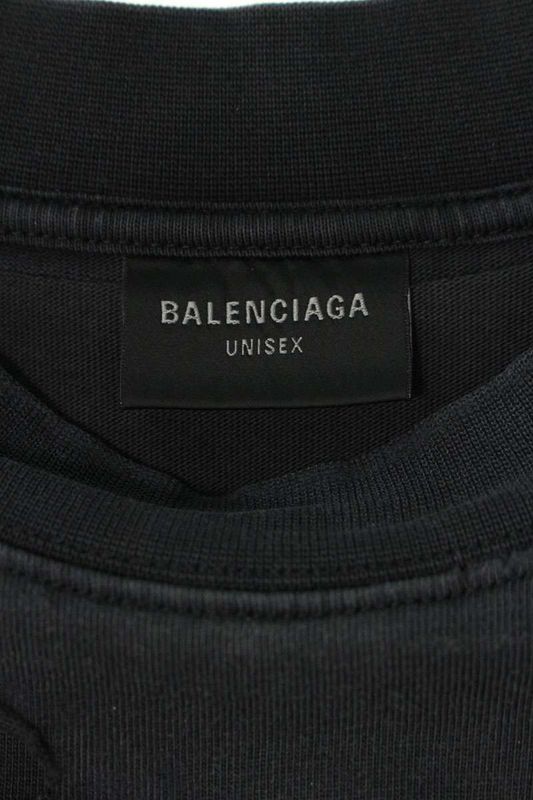 Balenciaga 25SS 818555 Trvk8 Layered Crash Cambane Logo Long Sleeve Cut And