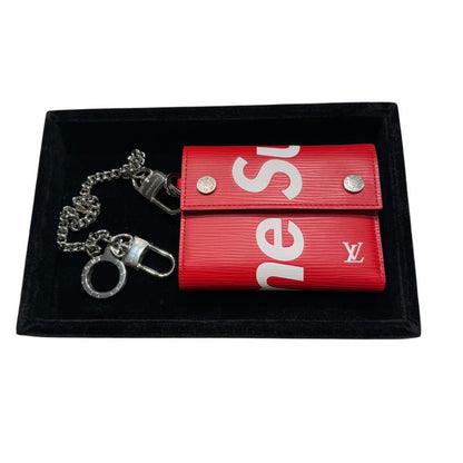 Louis Vuitton X Supreme Sn2147 M67755 19091899252410 Epi Chain Wallet Men Red -