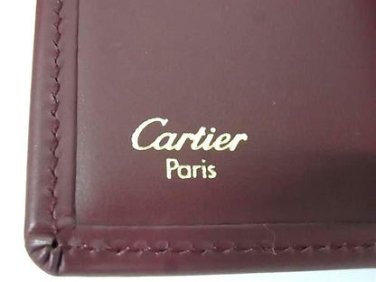 Cartier Leather Trifold Wallet With Coin Purse Coin Purse Billfold Bordeaux