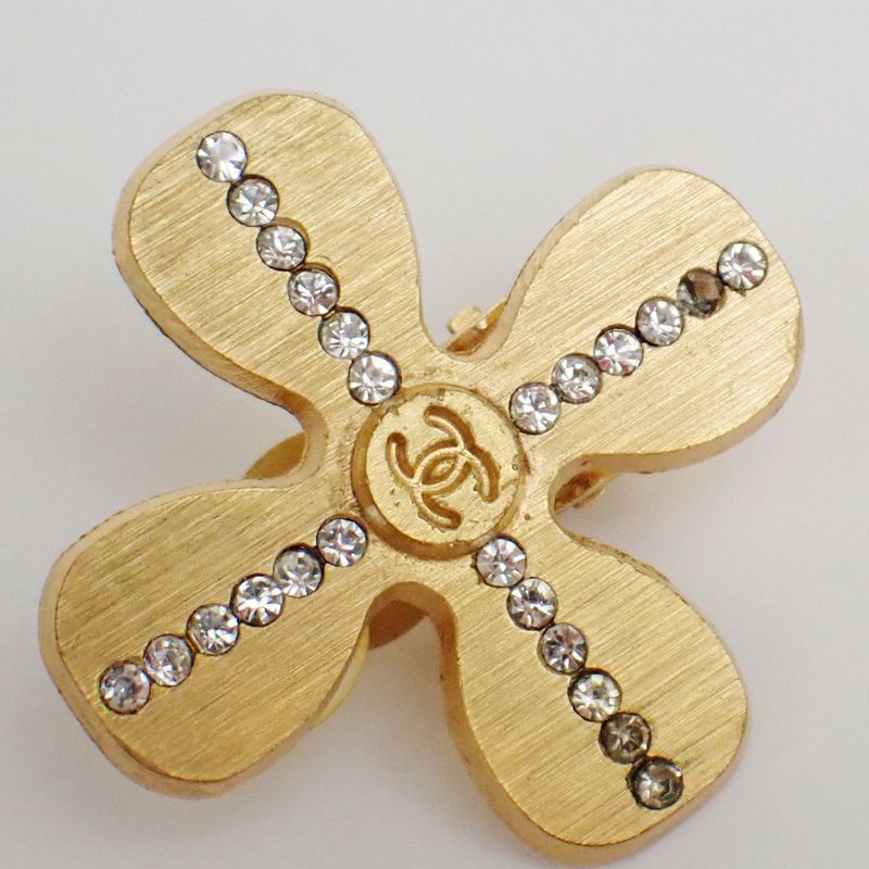 Chanel Earrings CC Gold Stones Flower 86fa446