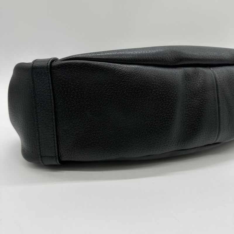 Gucci 130736 Shoulder Bag Tote Bag Leather None Land Black Ladies Men Fashion