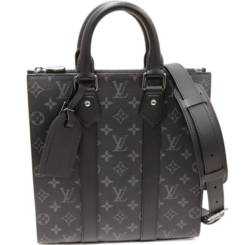 Louis Vuitton Hand Tote Shoulder Bag Monogram Eclipse Sac Plastic Cross 2WAY