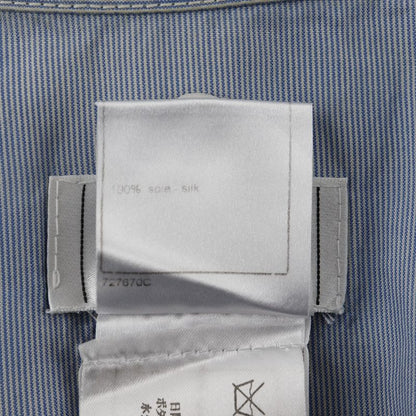 Chanel P24930v15491 Silk Blue Women's Short Sleeve Shirt