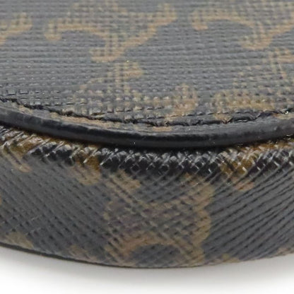 Celine Coin Case Triomphe 10d222bq3.38no PVC Leather Black Brown Gold Hardware