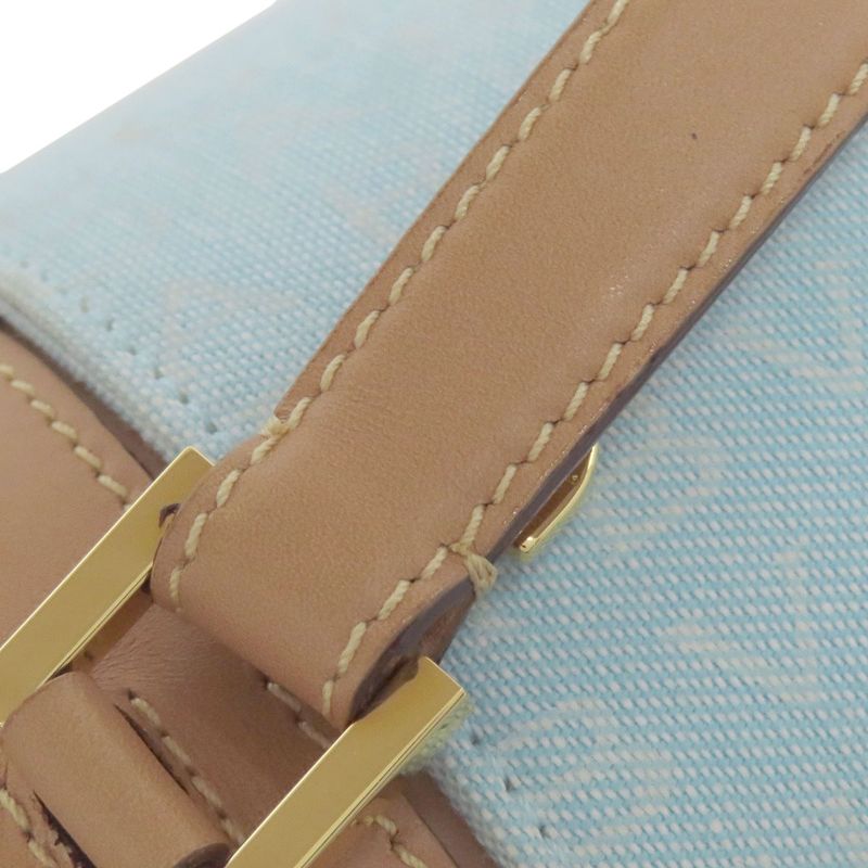 Bvlgari Bulgari Drum Bag Logomania Handbag Canvas Leather Women