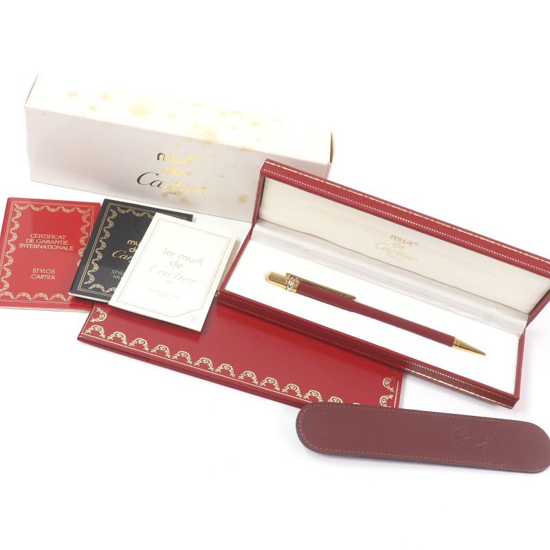 Cartier Trinity De Cartier Ballpoint Pen With Doble C Logo Bordeaux Gold With