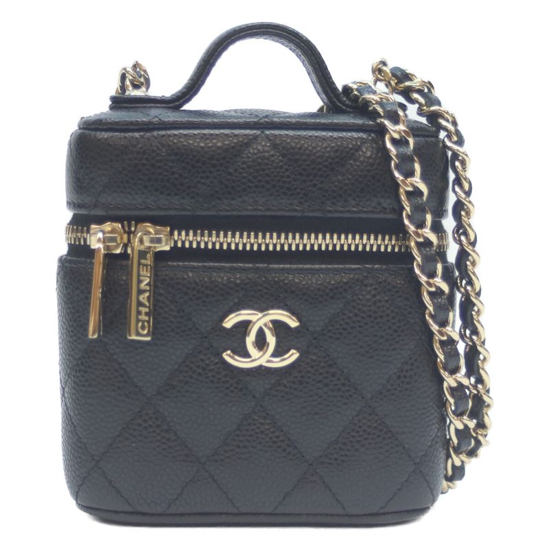 Chanel No 31 Ap2503 Black Caviar Skin Ghardware Small Vanity Chain Shoulder Bag