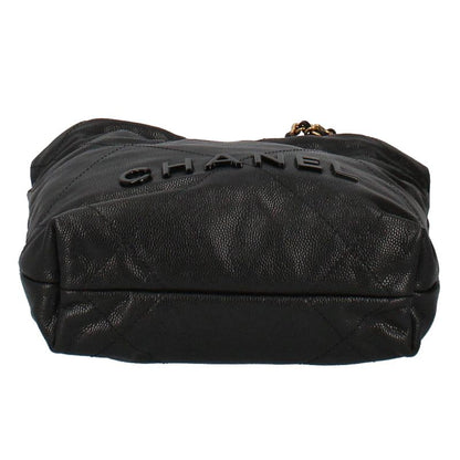 Chanel 22 Mini Shoulder Bag As3980 Cabiskin Ladies Shoulder Bag Black Excellent