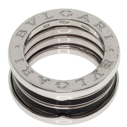 Bvlgari B-zero1 4-band Black Enamel #47 Ring 18K White Gold Ladies
