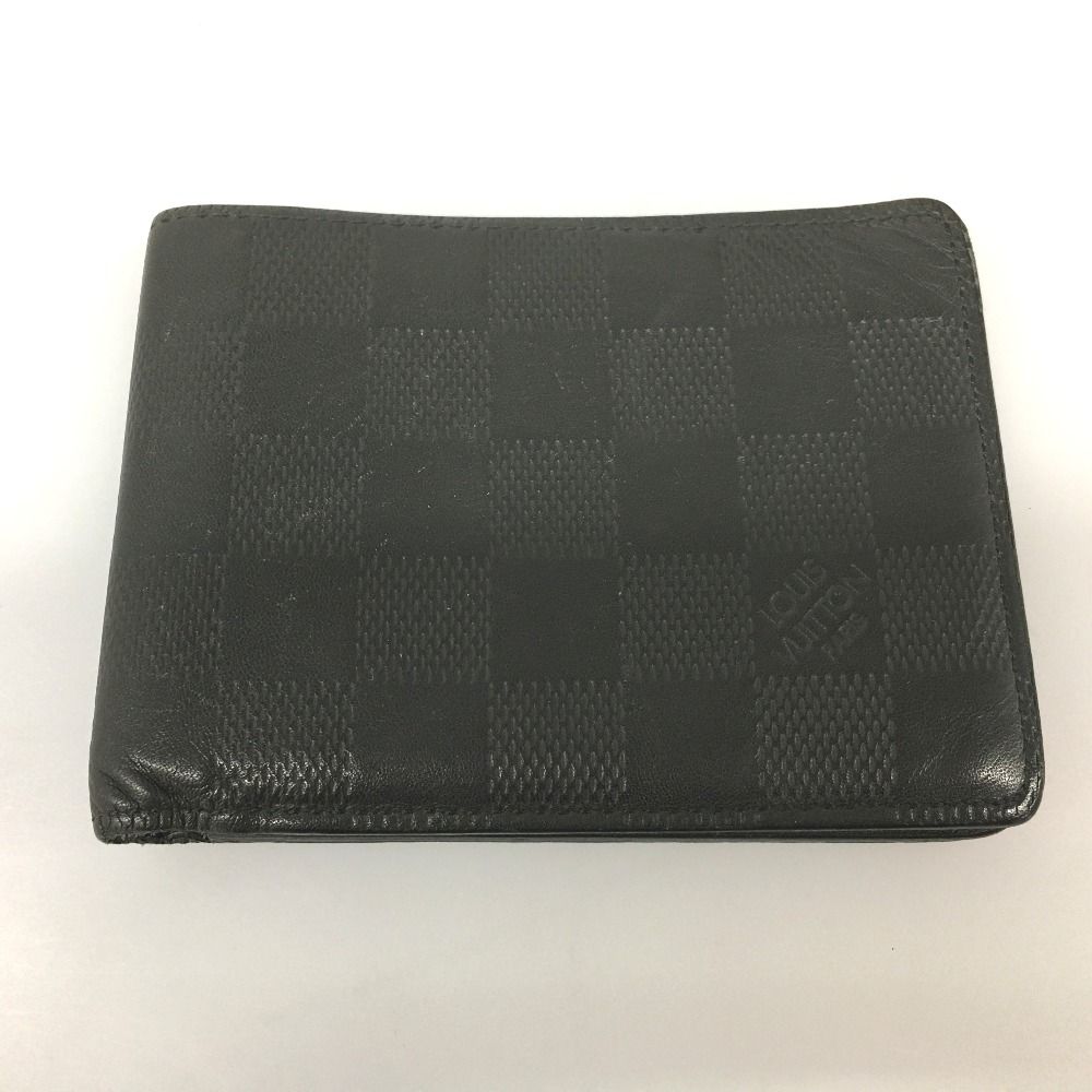 Louis Vuitton Bifold Wallet Portefeuille/multiple Damier Infini N63124 Black
