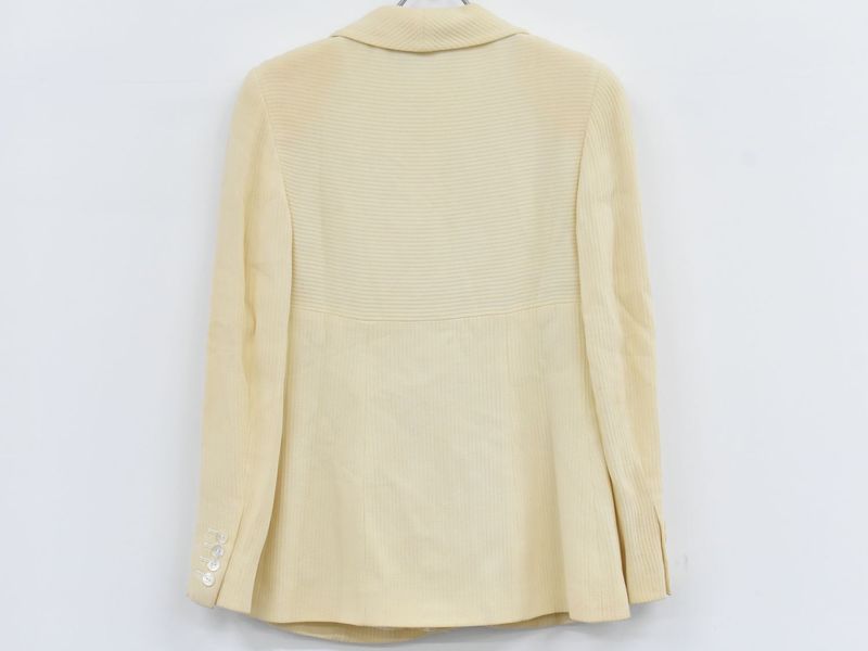 Authentic Fendi Cotton Viscose Acetate Cupro Jacket Outerwear Beige Women's