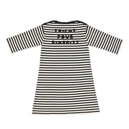 Gucci Knit Dress Border Light Beige Black M Wool 572614 Women's Apparel
