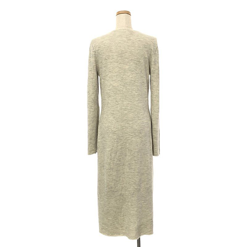 Celine - Cashmere Silk Grafted Knit Dress - M - Heather Grey - Women's
