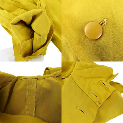 Christian Dior Blouse M Silk Mustard Bow Tie Blouse Top Apparel Women Ladies