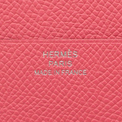 Hermes Trifold Wallet Bearn Combine Vaux Epson Rose Azalea Silver Hardware W