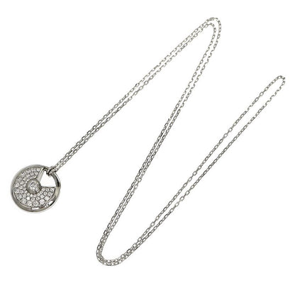 Cartier Necklace Amulet De Cartier 750wg 18K White Gold Diamond Jewelry-